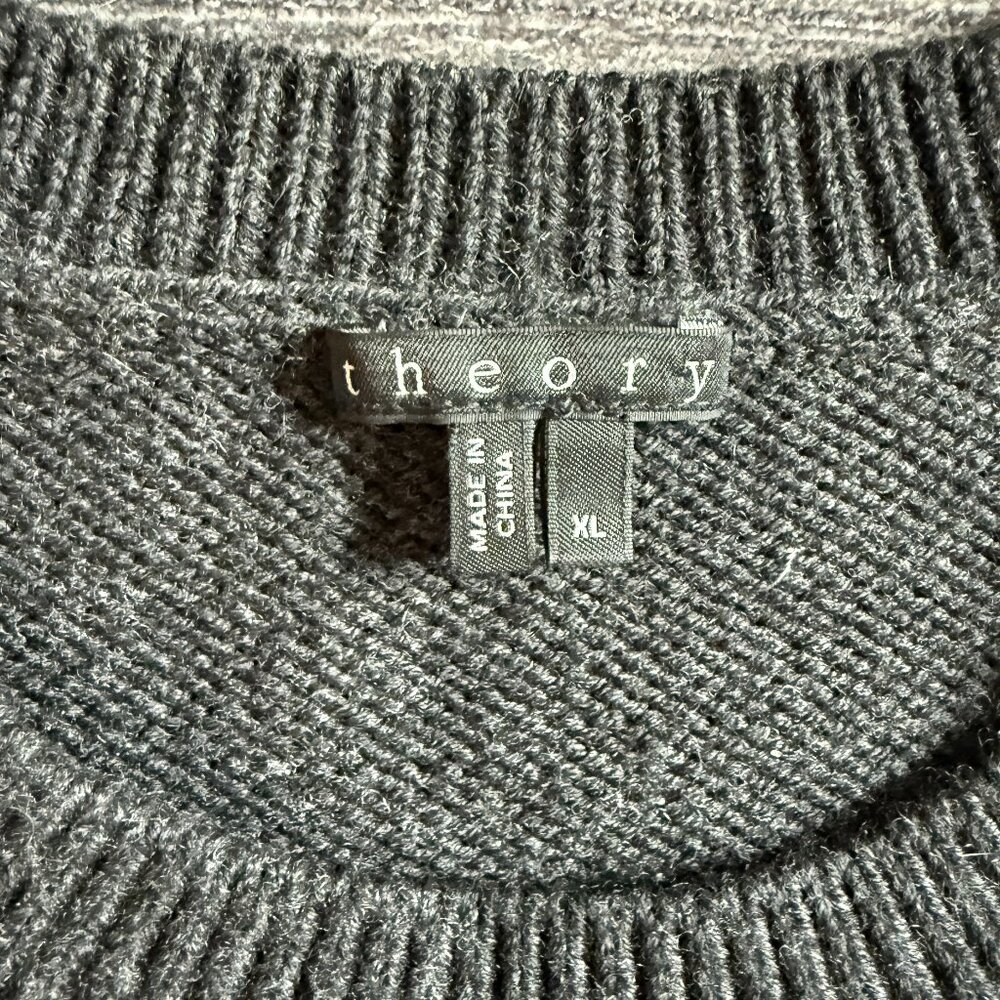 Theory Sweater, Xl, Wool, Charcoal Gray - image 2